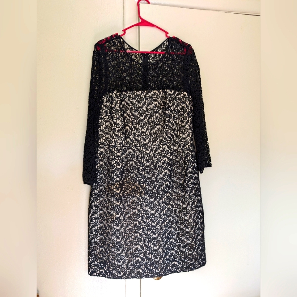 J. Crew Black Quarter Sleeve Sundress for Wedding Guest